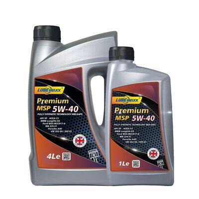 Passenger Car Engine Oil MSP 5W-40 designed to meet API SP ACEA C3 and VW standards for performance in modern petrol and diesel passenger cars